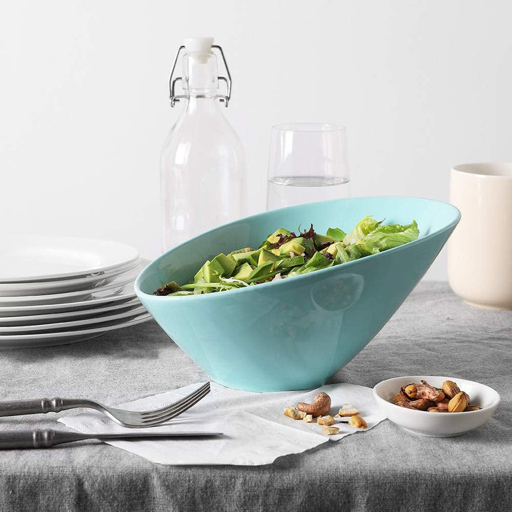 Ceramic Angled Serving Salad Bowls Set of 2 - 26 Oz.