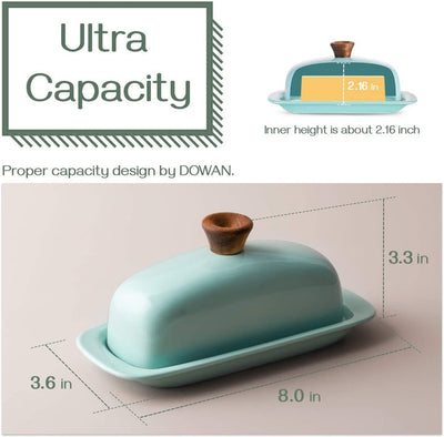 Ceramic Butter Dish with Lid - White.