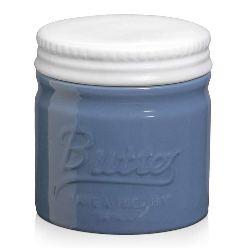 Ceramic French Butter  Keeper Crock with Lid - Airy Blue.