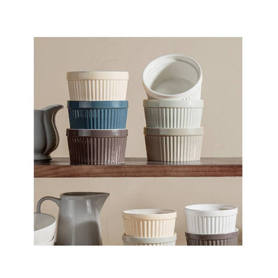 Ceramic Souffle Serving Ramekin Bowls Set of 6.